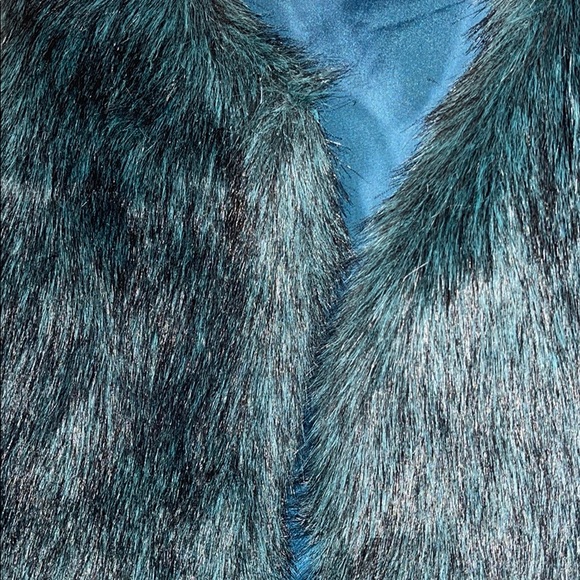 Blue Faux Fur Vest - Picture 2 of 3